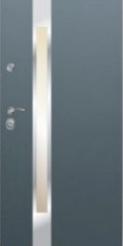 Drzwi zewnętrzne Delta SPECIAL 2 GŁADKIE PASEK INOX - 8%Vat (z montażem - klienci indywidualni)
