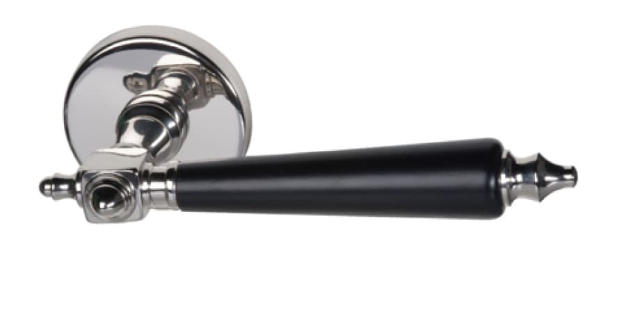 Klamka BARCZ THOR chrom połysk/czarne drewno - zdjęcie 2