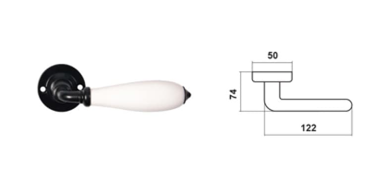 Klamka BARCZ RUSTICA czarny szyld okrągły - zdjęcie 2
