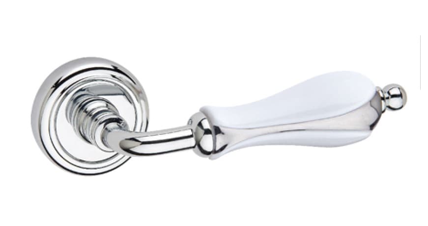 Klamka BARCZ ANASTASIA chrom połysk/biała porcelana - zdjęcie 2