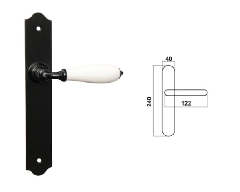 Klamka BARCZ RUSTICA czarny długi szyld - zdjęcie 2