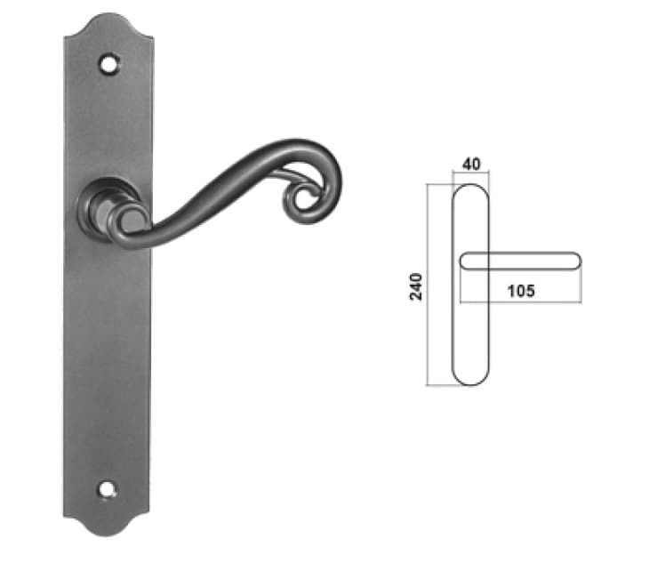 Klamka BARCZ TELIMENA czarny długi szyld - zdjęcie 2