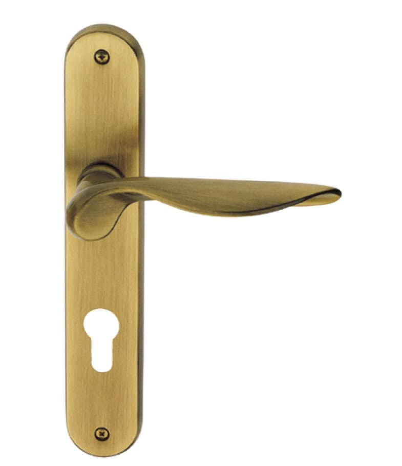 Klamka BARCZ LINA mosiądz patyna długi szyld - zdjęcie 2