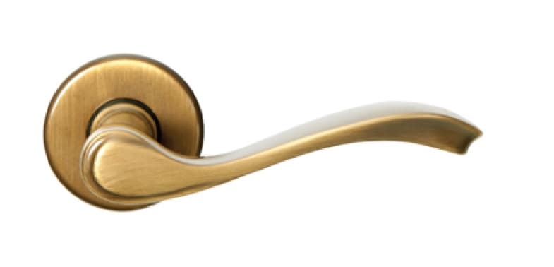 Klamka BARCZ LAURA mosiądz patyna szyld okrągły - zdjęcie 2