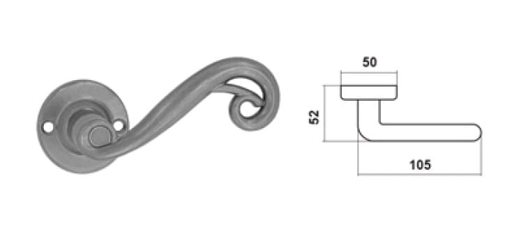 Klamka BARCZ TELIMENA czarny szyld okrągły - zdjęcie 2