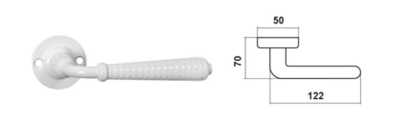 Klamka BARCZ MALAGA czarny szyld okrągły - zdjęcie 2