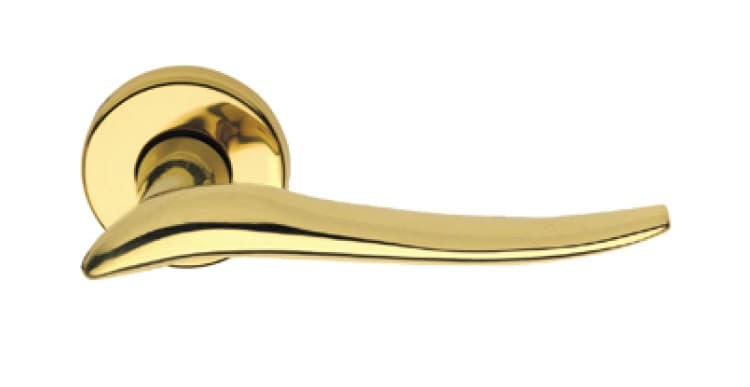 Klamka BARCZ MARISA mosiądz połysk szyld okrągły - zdjęcie 2