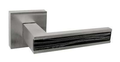 Barcz ELIOT Nikiel Mat Czarne szkło na szyldzie kwadratowym