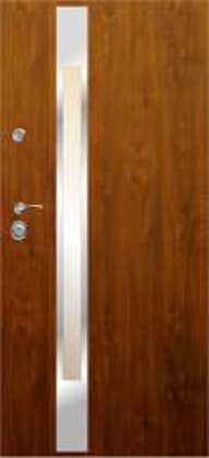 Drzwi zewnętrzne Delta Maxim 68S GŁADKIE PASEK INOX - 23%Vat (bez montażu)