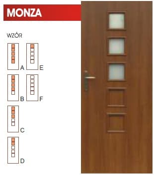 DRZWI WEWNĘTRZNE VERTIM MONZA WZÓR A, B, C, D, E, F