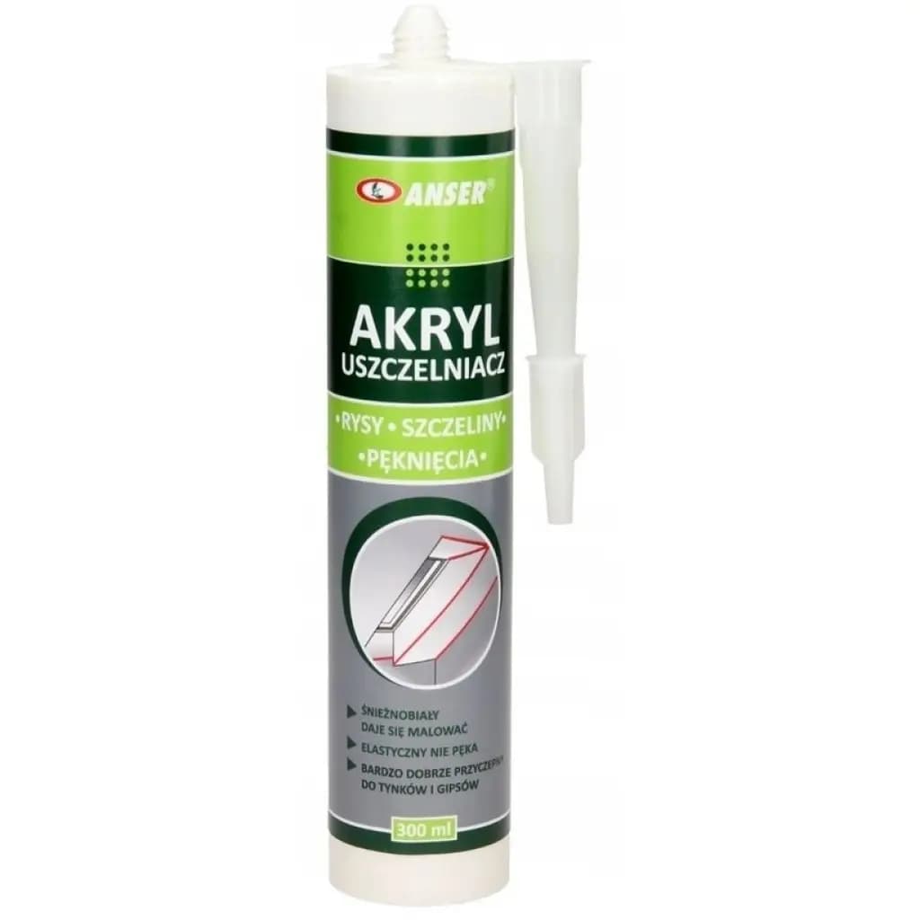 Uszczelniacz Akryl do listew Anser Biały 300 ml